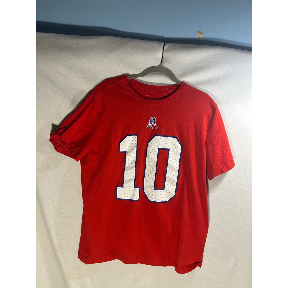 Nike New England Patriots Drake Maye 10 Red T-Shirt Mens XL NFL Football Tee